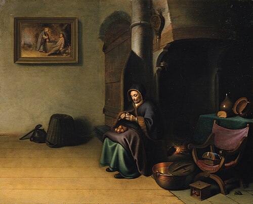 An old Woman peeling Apples, 1634, Gerrit Dou