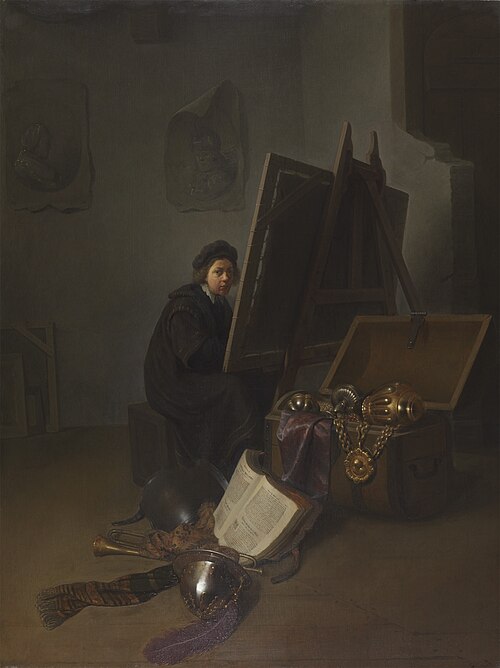 An Artist in his Studio (Self-portrait?), 1629, Gérard Dou