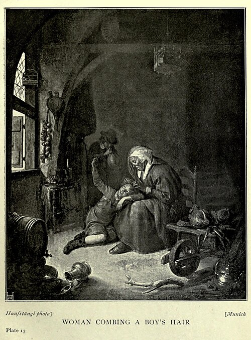 A Woman combing a Boy's Hair, 1646, Gerrit Dou