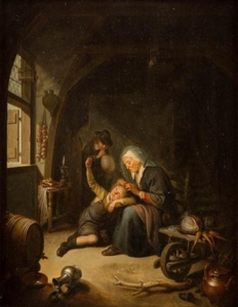 A Woman combing a Boy's Hair, 1646, Gerrit Dou