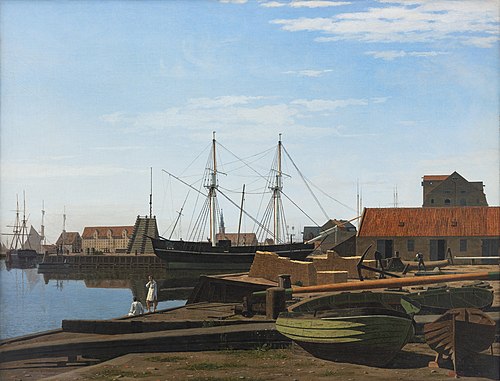 View of Larsen Square near Copenhagen Harbor, 1840, Niels Carl Flindt Dahl