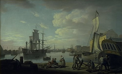 Københavns havn set fra Larsens Plads, 1777, Eric Paulsen