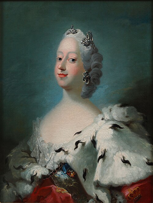 Portrait of Queen Louise of Denmark, married to King Frederik V., 1750, Peder Als