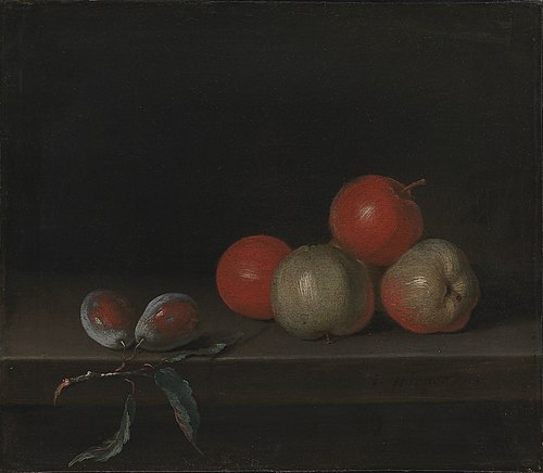 Apples and Peaches on a Table, 1744, Johan Hörner