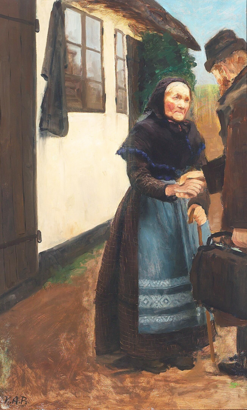 The son returns to home. Study., 1910, H. A. Brendekilde