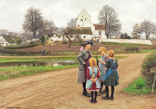 From a road in Hjembæk., 1922, H. A. Brendekilde