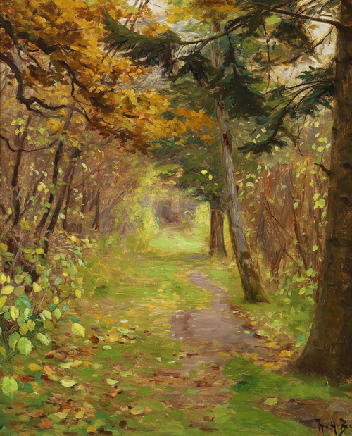 An autumn day in the woods., 1908, H. A. Brendekilde