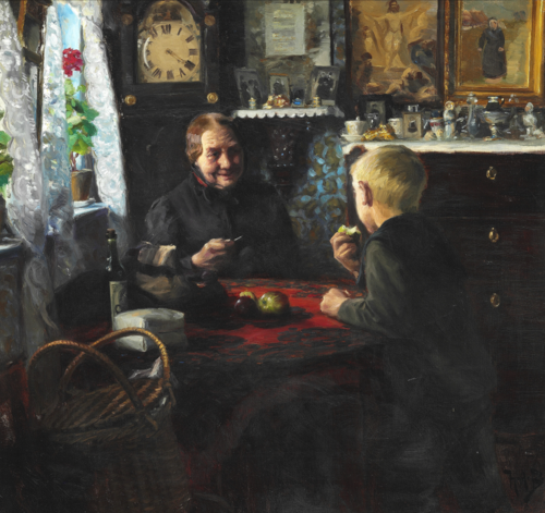 Visiting grandmother, , H. A. Brendekilde