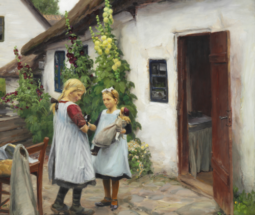 Have you seen my kitten?, 1914, H. A. Brendekilde