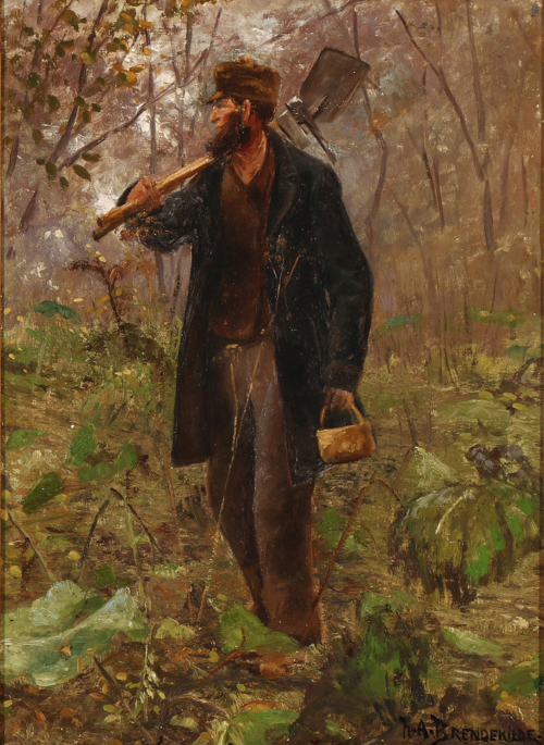 A study for the painting “På forbudne veje” (On forbidden roads), 1886, H. A. Brendekilde