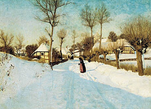 The village in winter., 1892, H. A. Brendekilde