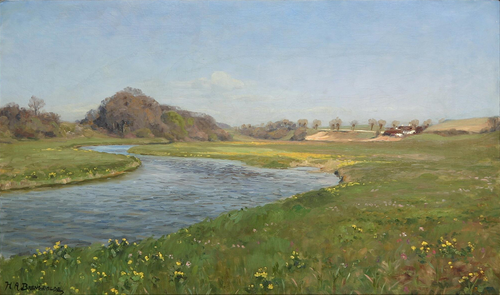 The river Suså near Herlufsholm., 1908, H. A. Brendekilde