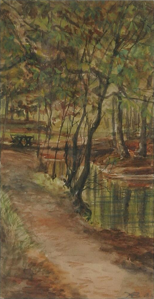 A scenery from the river at Odense., 1889, H. A. Brendekilde