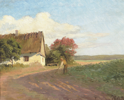 A farmer working a field on a summer day., 1908, H. A. Brendekilde