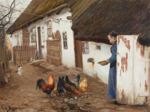 The poorhouse in Lille Næstved., 1903, H. A. Brendekilde