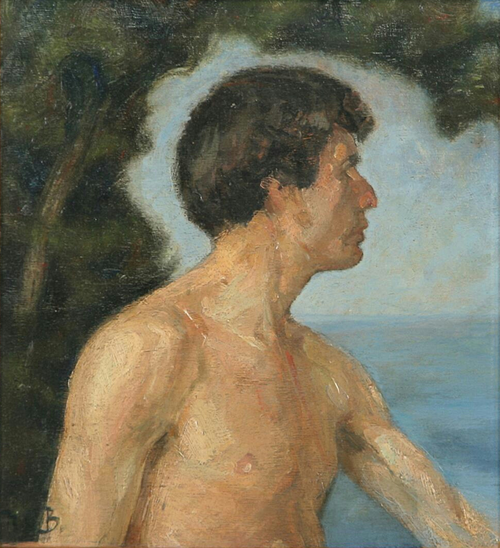 Landscape with a man., 1908, H. A. Brendekilde