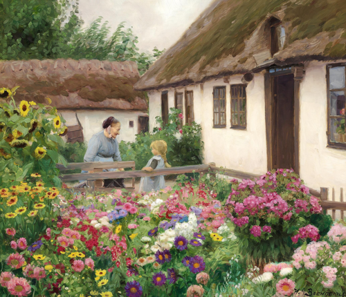The Gardener's Flowers., 1915, H. A. Brendekilde