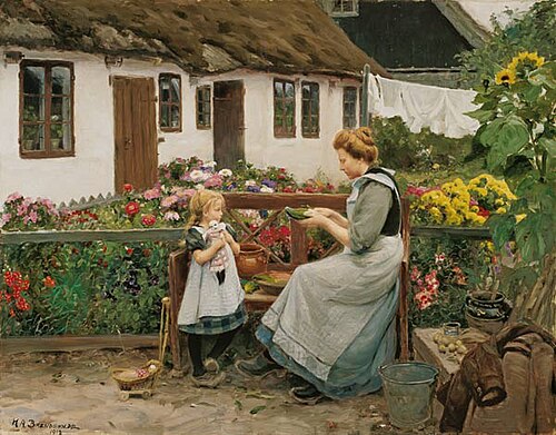 At the garden bank, 1913, H. A. Brendekilde