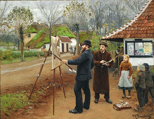 L. A. Ring painting near Aasum smithy, 1893, H. A. Brendekilde