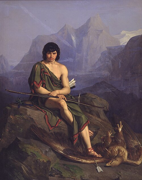 A Hunter Resting after Killing an Eagle, 1834, Heinrich Eddelien