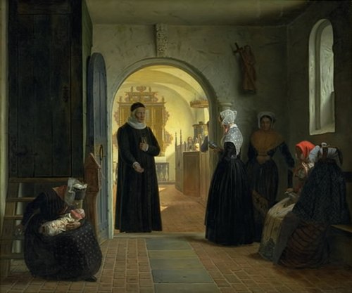 A Woman's Solemn Churching after Childbirth, 1860, Christen Dalsgaard