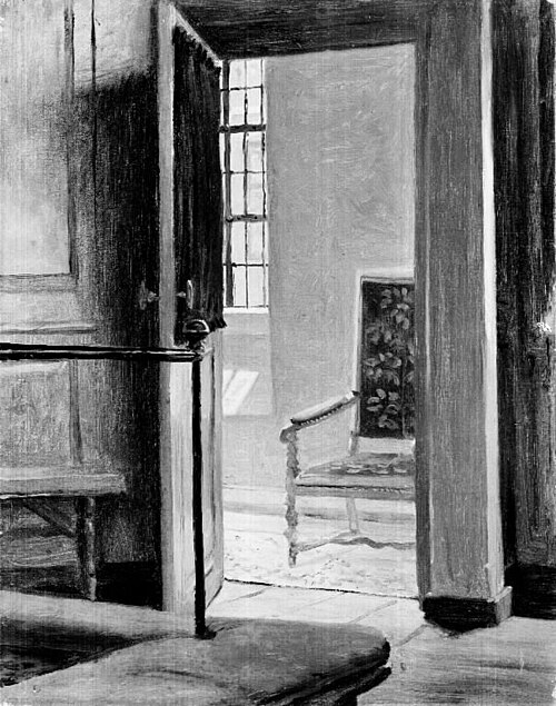 Study from the Interior of Vartov Church in Copenhagen, 1868, Christen Dalsgaard