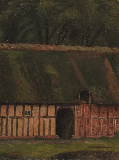 En bindingsværkslænge ved Krabbesholm, 1853, Christen Dalsgaard