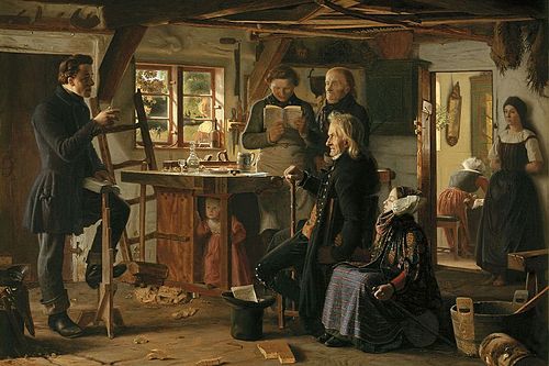 Mormons Visiting a Country Carpenter, 1856, Christen Dalsgaard