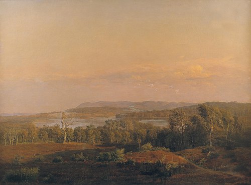 A View towards Himmelbjerget, Jutland. Evening, 1838, Dankvart Dreyer