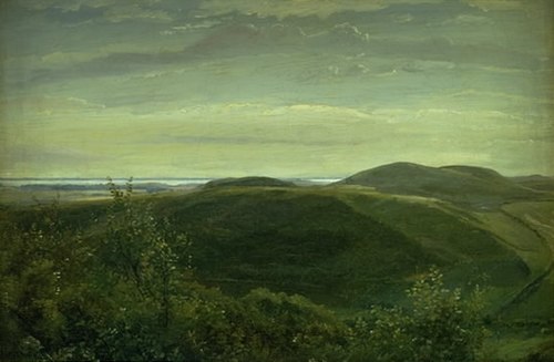 The Coast of Jutland Seen from Mølleknap Hills in Funen. Study, 1847, Dankvart Dreyer