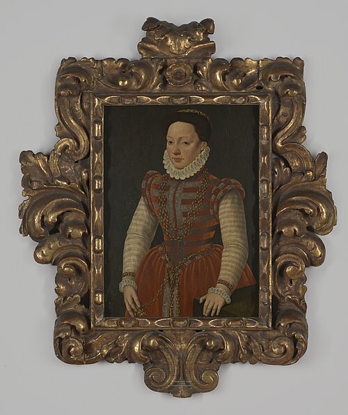 Portret "Onbekende dame" op hout, uit de school van Francois Clouet, ca.1570, 1570, François Clouet