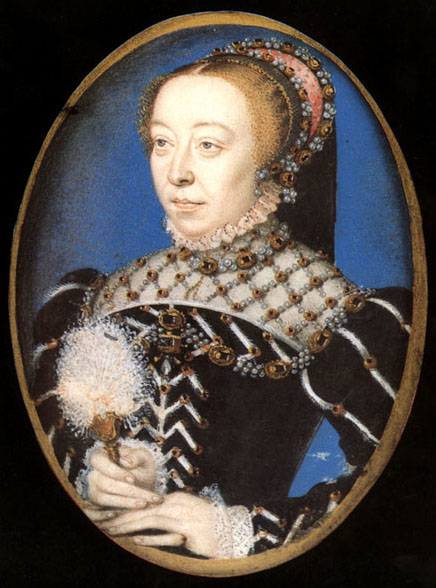 Porträt der Catherine de' Medici (1519-1589), 1555, François Clouet