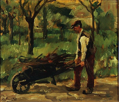 Man met kruiwagen, 1910, Eduard Frankfort