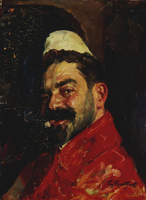 zelfportret met sigaar III, 1905, Eduard Frankfort