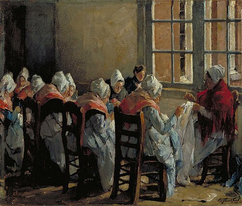 Interieur in oudelieden-inrichting, 1900, Eduard Frankfort