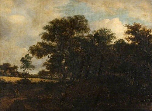 A Wooded Landscape with a Pond, , Meindert Hobbema