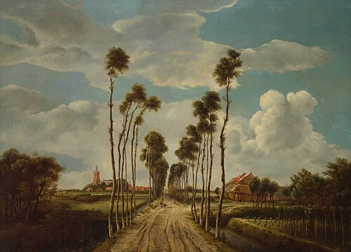 The Avenue at Middelharnis, , Meindert Hobbema