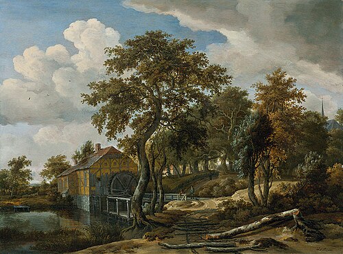 Watermill in a forest landscape, 1662, Meindert Hobbema