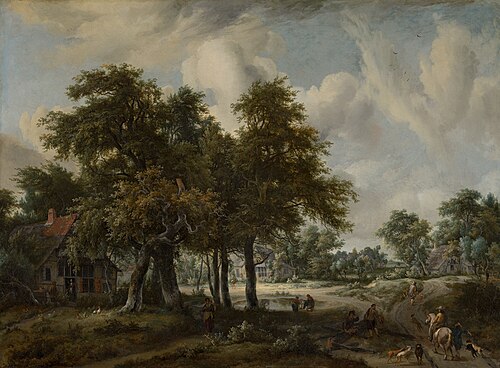 Paysage boisé avec des fermes, 1665, Meindert Hobbema