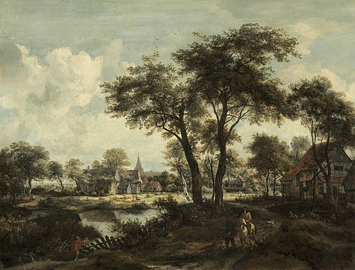 Village near a Pool, 1670, Meindert Hobbema