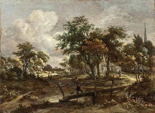 Landscape with a Footbridge, 1664, Meindert Hobbema