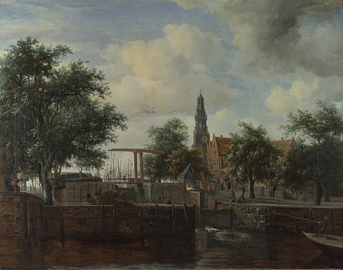 The Haarlem Lock, Amsterdam, 1663, Meindert Hobbema