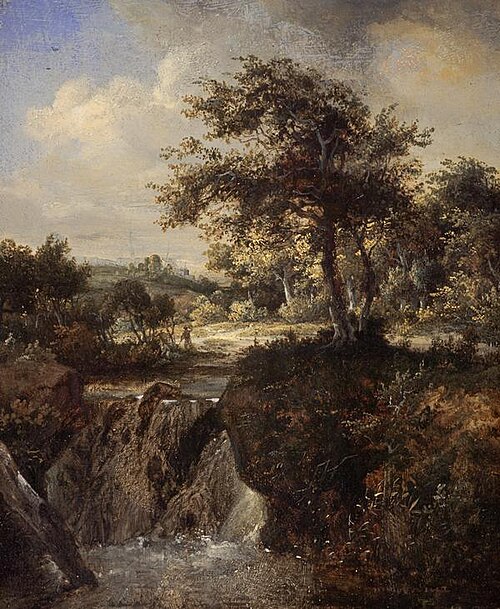 A Waterfall in a Wood, 1660, Meindert Hobbema