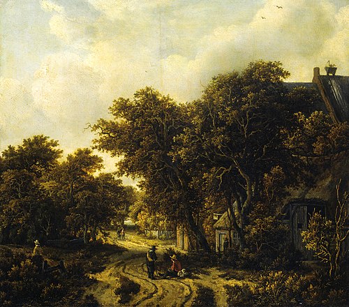 Landscape with an Inn, 1665, Meindert Hobbema