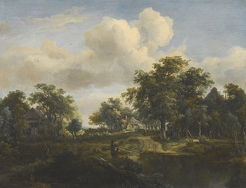 A Woodland Glade with Cottages, 1663, Meindert Hobbema