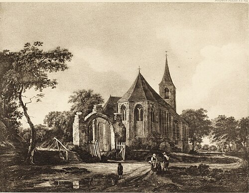 A Red Brick Church Among Trees, 1660, Meindert Hobbema
