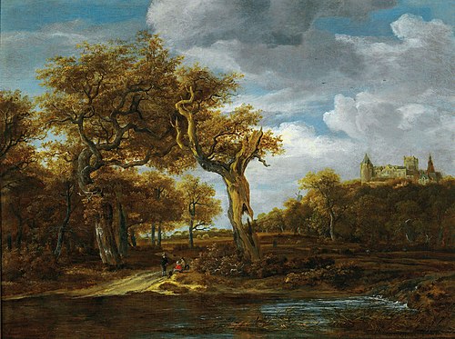 Wooded Landscape with the Castle of Bentheim, 1655, Meindert Hobbema