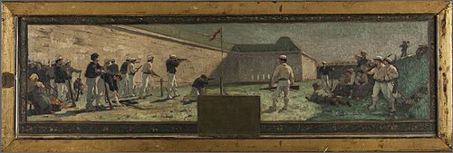 Esquisse pour la mairie d'Arcueil-Cachan : Le Tir, 1888, Paul Baudoüin