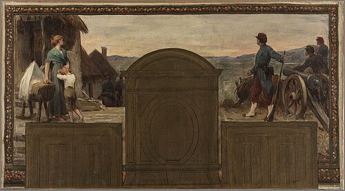 Esquisse pour la mairie de Saint-Maur-des-Fossés : Maternité et Patrie - La défense de la Patrie, 1883, Paul Baudoüin