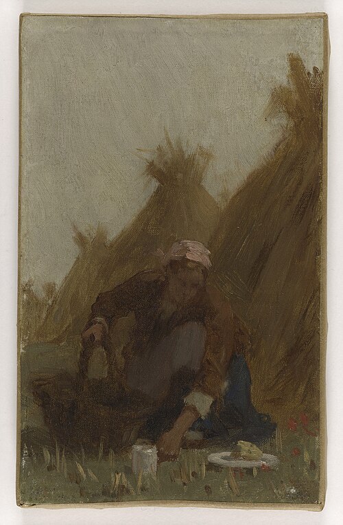 Histoire du blé : le panier repas : Esquisse pour l'école de la rue Dombasle, 15ème arrondissement d, 1879, Paul Baudoüin